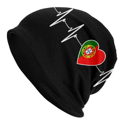 Tętno Portugalia Flaga Kraju Czapki Zimowe Czapki Unisex Hip Hop Zimowa Czapka Dzianinowa Dorosły Portugalski Serce Rodzina Czapki