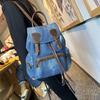 Cowboy-Umhängetasche für Damen, modische Retro-Jeans-Stofftasche mit Rindsleder-Rucksack, lässige und vielseitige Canvas-Tasche