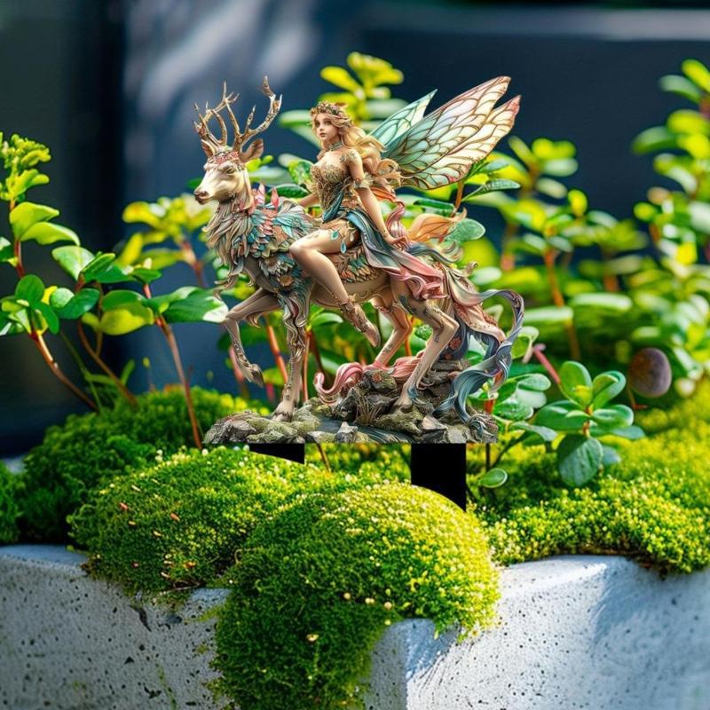 Weather Resistant Acrylic Stake Durability Acrylic Forest Fairies Yard Stake Modern Outdoor Home Decoration