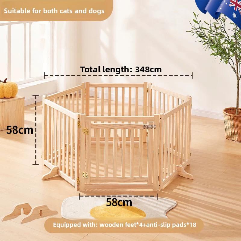 Wooden Pet Gate Expandable Dog Barrier for Small Breeds Foldable Dog Fences Free Combination Room Divider System for Dogs