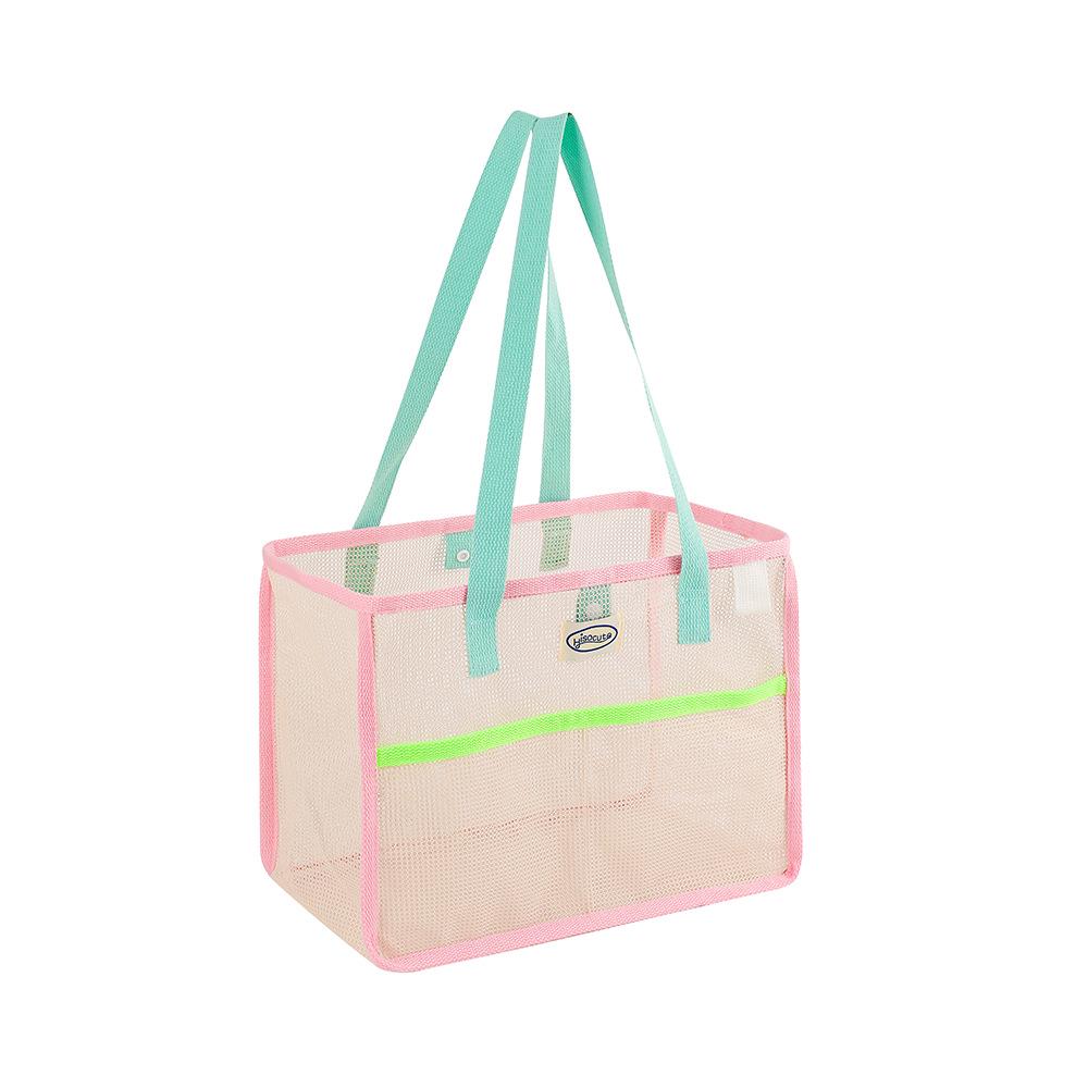 

Hisocute Korean Style Mesh Beach Tote for Girls, Large Capacity Storage & Water-Draining Bath Bag зелёный