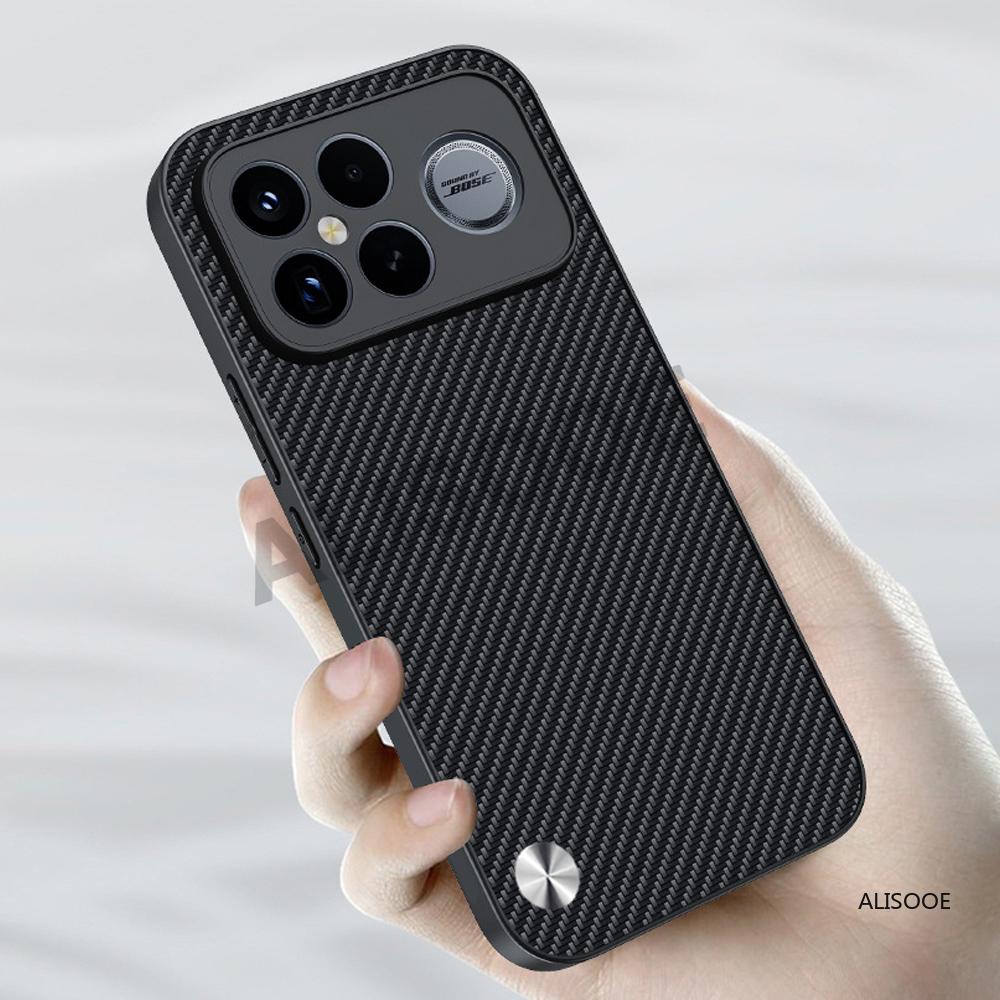 Leather Funda for Xiaomi POCO F8 Ultra Case Cover Fashion Fiber Texture PU-Leather Protection Shockproof Back Capa