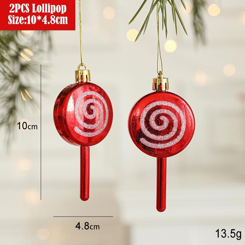 Christmas Candy Crutch Lollipop Party Decoration Christmas Ball Hanging Pendant Ornament Red White Candy Lollipop Cane Decors