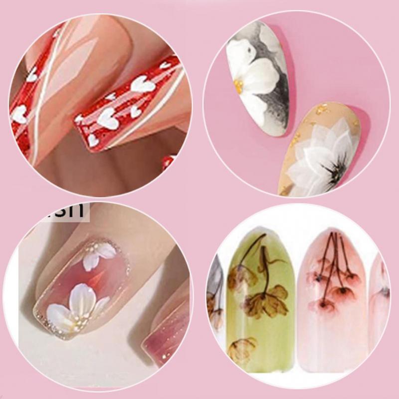 Complete nail art decoration kit with nail brushes, rhinestone kit with stickers, dotting pen, foil, flakes, gold and silver thread