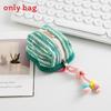 Geometric Pattern Coin Wallet With Contrast Color Design For Unisex Home Storage