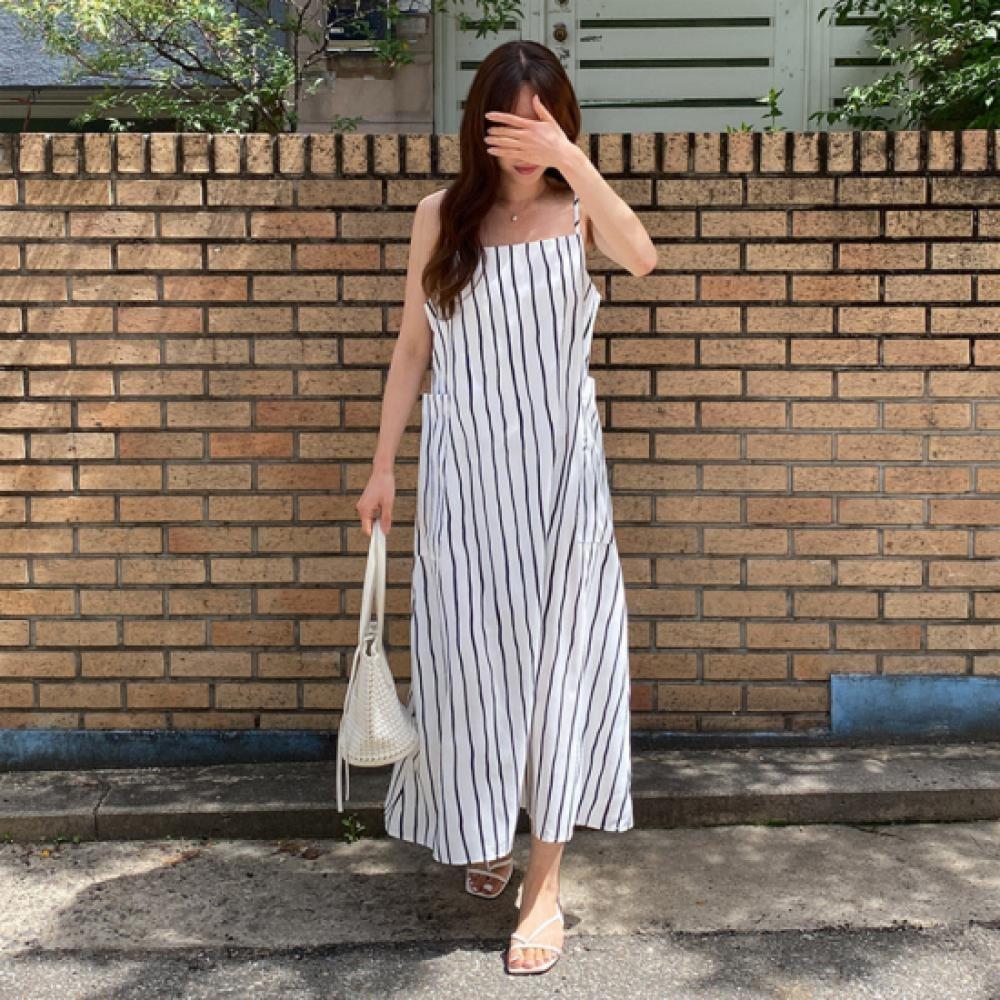 New ArrivalS Open Run Women S Lifna camiSole Long dreSS Summer French Stripe