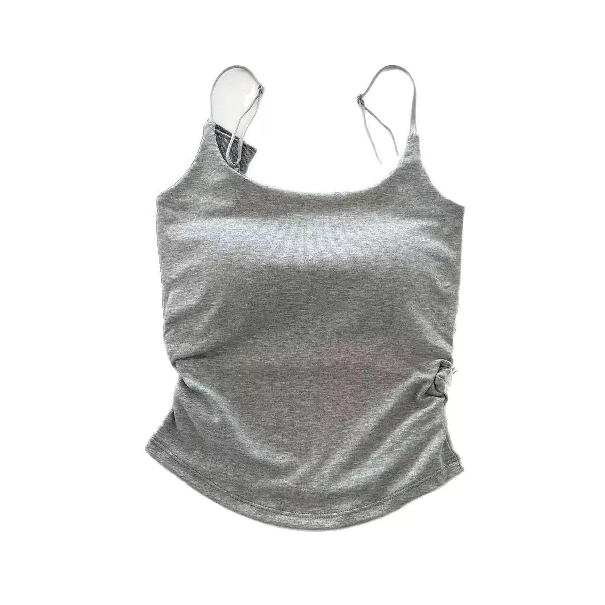 

Трендовий Y2K Топ-камі з рюшами для жінок з вбудованими чашками - Сексуальний, милий та пікантний дизайн зі стрункою красивою спиною One Size (40-65kg)