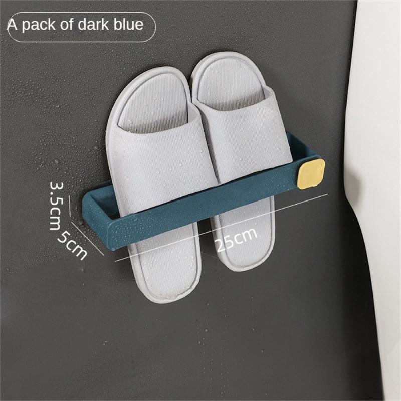 Shoe Rack Perforated Free No Floor Space Adhesive Type White/blue/ Storage Tools Shoe Shelf Simple Household Use
