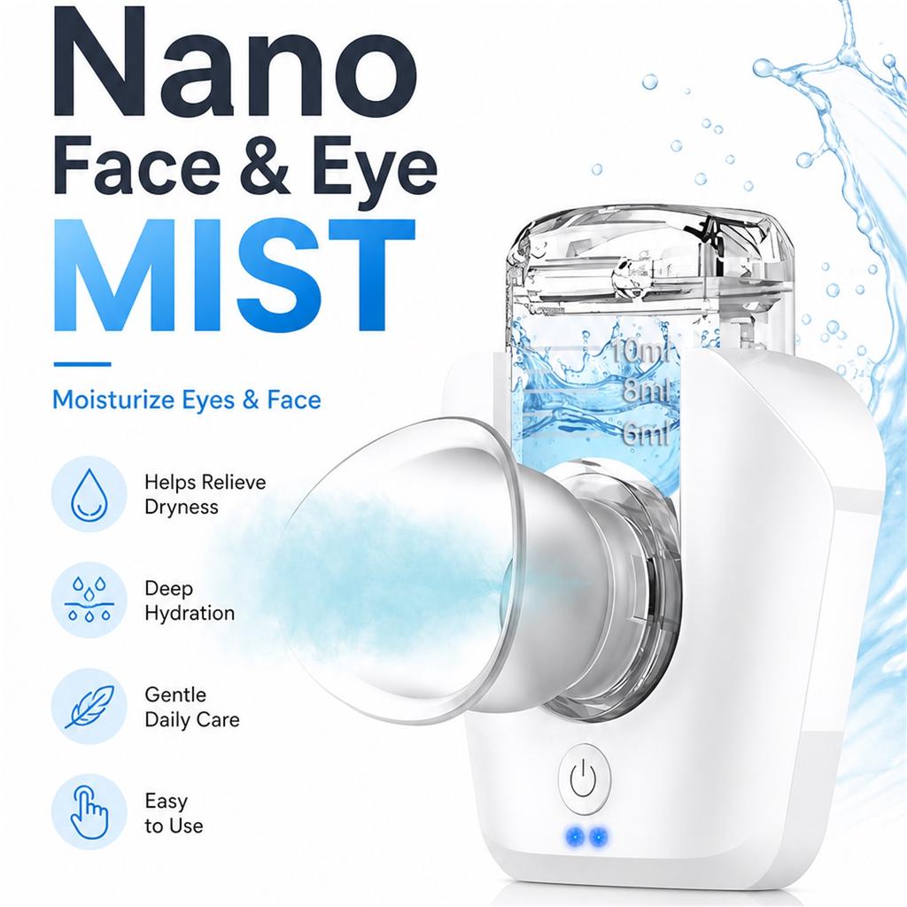 Eye Steam Device Eye Mister for Dry Eye Eye Steam Sprayer for Moisturize Eye Face Eyes Massage Humidifier for Eye Care Relieve Fatigue Promote Sleep