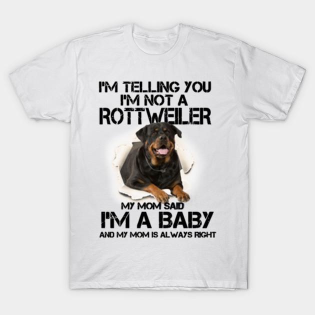 

Я говорю тебе, я не ротвейлер. Моя мама сказала, что я... Футболки с принтом Женская мода Круглый вырез Большой размер Летние повседневные топы с коротким рукавом XL белый