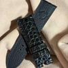 Used cro-2054 Crocodile watch strap black (lug width 26 mm - buckle width 22 mm)