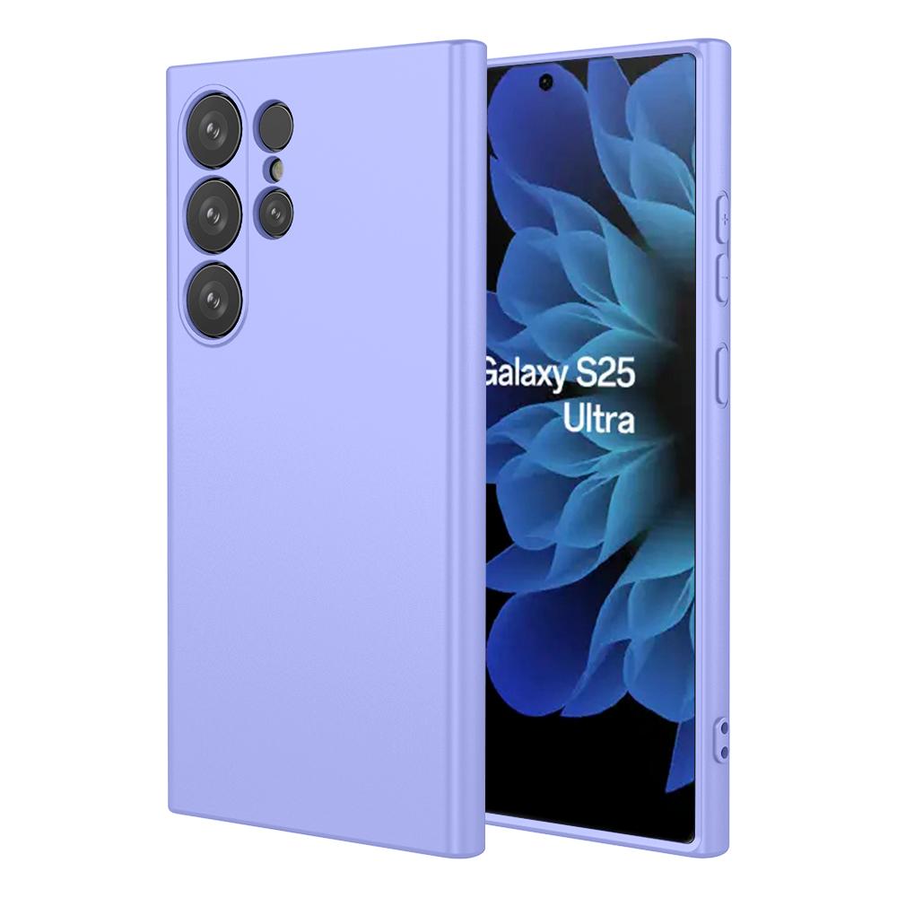 

Гибкий чехол из жидкого силикона ТПУ для Samsung Galaxy S25 Ultra S24 FE S23 Plus Защитная крышка Fundas Coque Capa Galaxy S25 Ultra фиолетовый