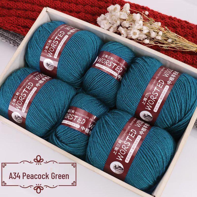 Sanli Wool Yarn 290: Medium Thick Knit Sweater, Scarf, and DIY Seat Cushion