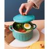 Lovely Solid Stainless Steel Double-handle Covered Instant Noodle Bowl Soup Bowl Insulated Home Lunch Box Versatile In Use
