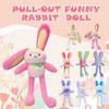 Pull Up Rabbit Plush Toy Soft Stuffed Bunny Keychain Cute Hanging Decor Stress Relief Schoolbag Pendant Gift For Kids 30Cm