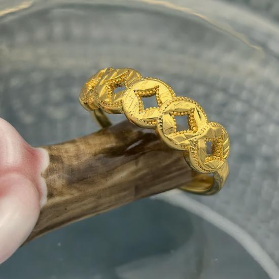 Chinese Five Emperors Coin Ring - Women s Luxury Adjustable Open Design