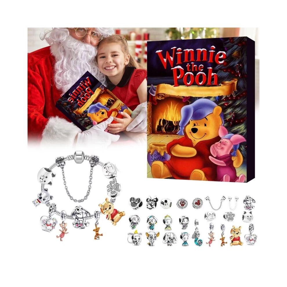 (Winnie the Pooh) 2024|2025 Christmas Advent Calendars DIY Charm Bracelet Set 24 Days Surprise Gift