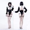 Maid Cosplay Erotic Extreme Sexy Sexy PU Leather SM Restraint Moe Devil Temptation Lingerie Bodycon Bondage Enamel Costume One Size Black [SENMHS]