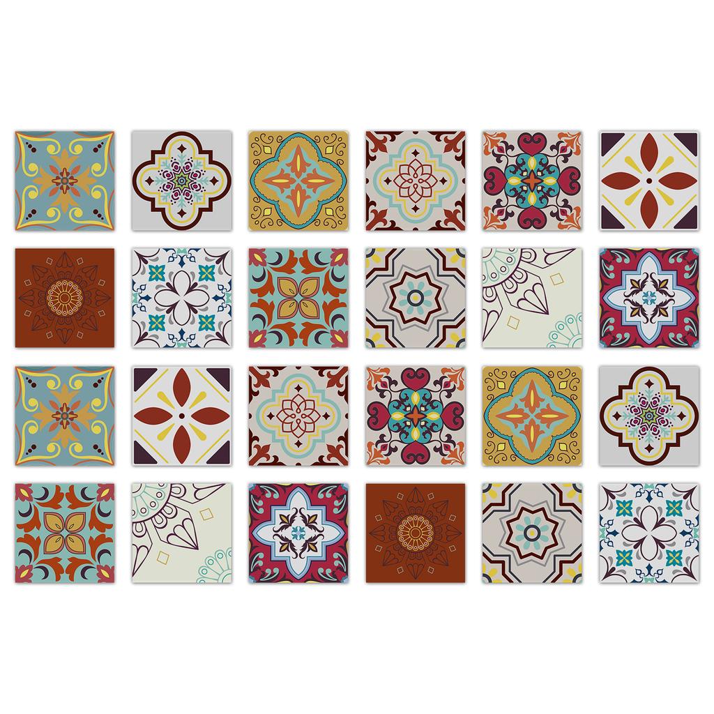 24 Pieces Crystal Film Self-adhesive Waterproof Tile Wall Sticker Kitchen Living Room Bathroom Wallpaper Decorative PVC Wallpaper