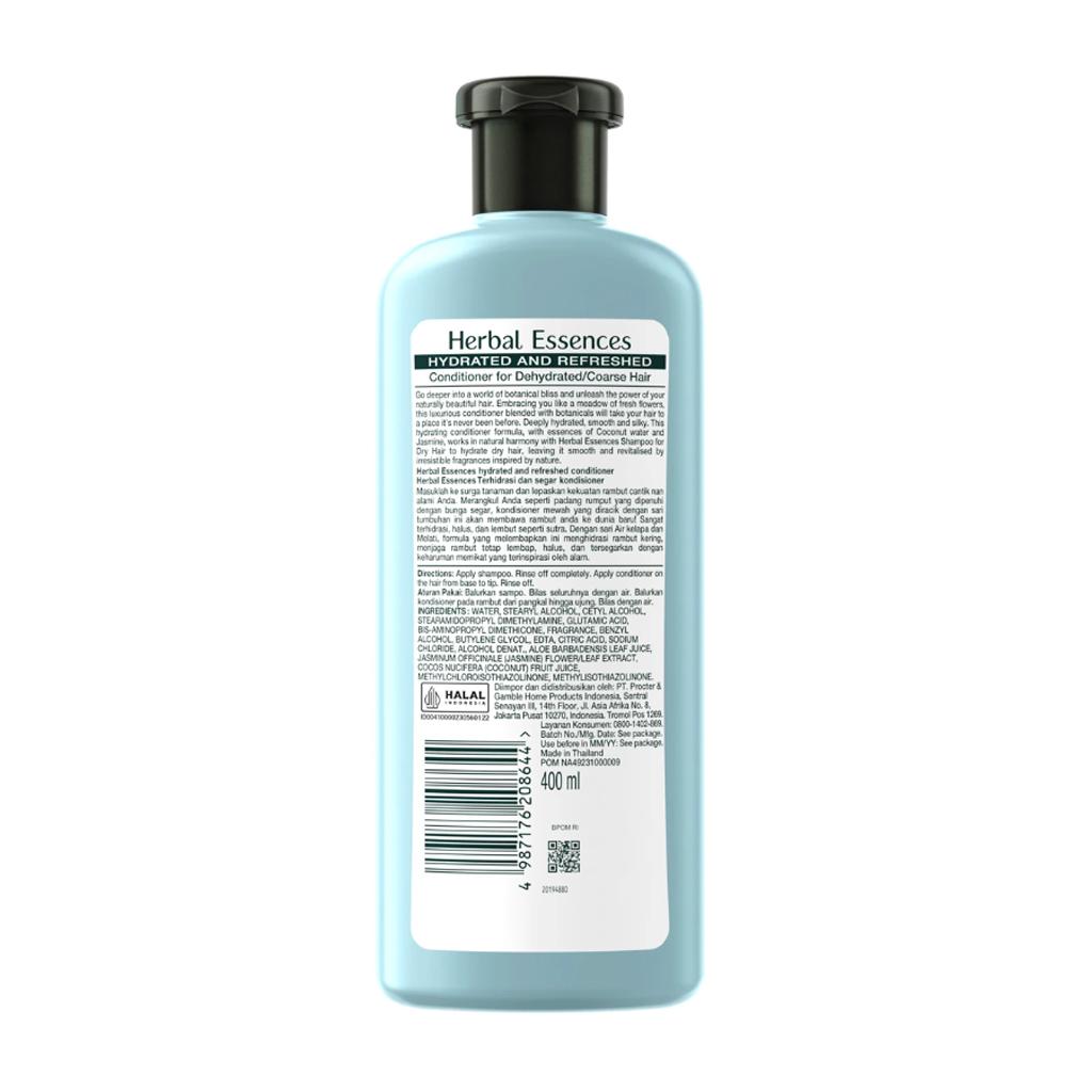 HERBAL ESSENCES Après-shampooing hydraté et rafraîchi à l'eau de coco 400 ml.