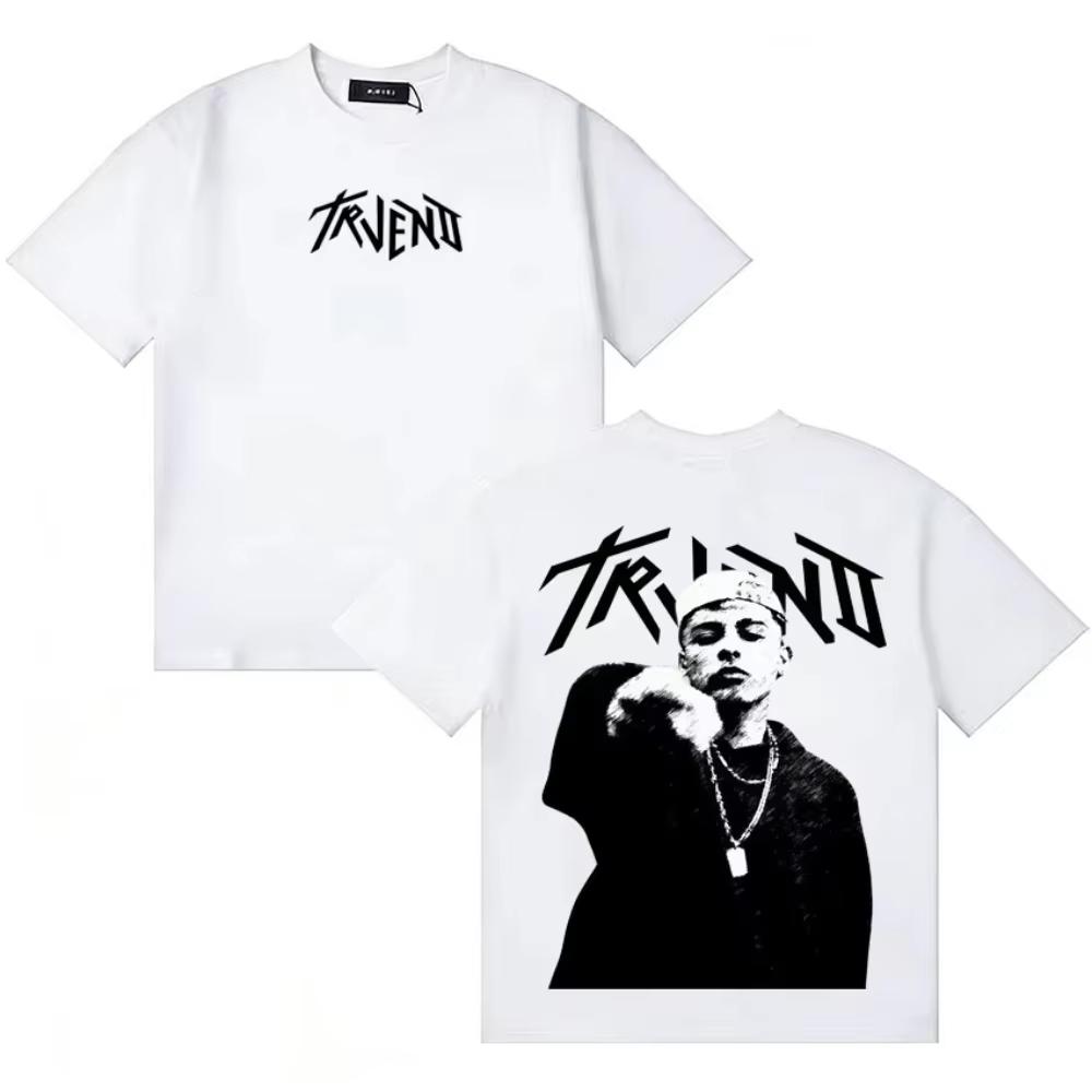 Unisex Vintage Comfortable Loose Cotton Hip Hop Short Sleeve T-Shirt Printed With Rapper Trueno El Ultimo Balie Album Pattern T-Shirt