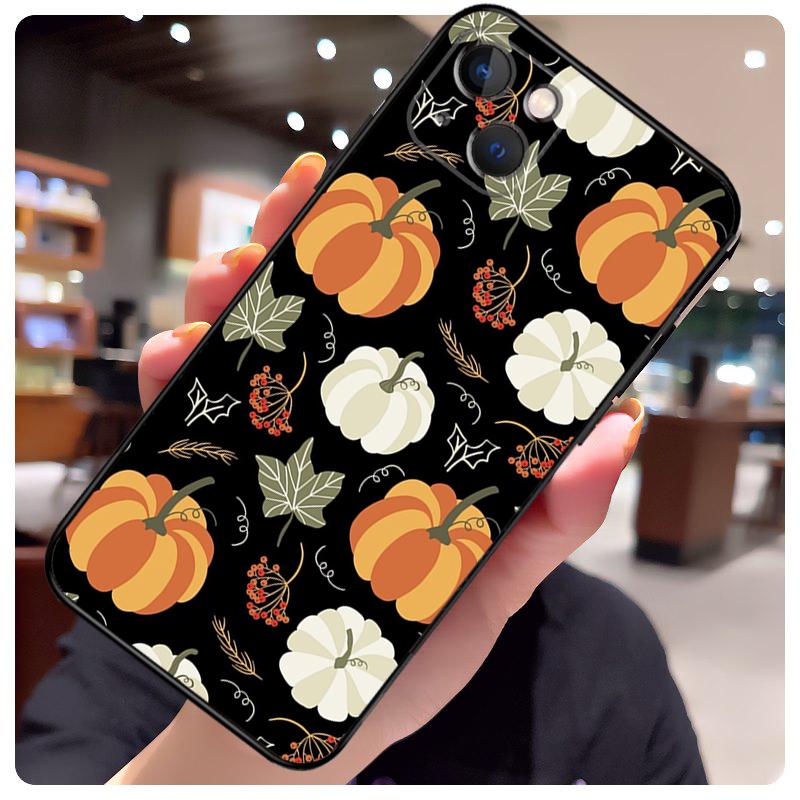 Autumn Leaves Fall Pumpkin Halloween Case For iPhone 14 Pro Max 16 15 11 12 13 17 Pro Max mini 15 16 Plus 16e 17 Air Phone Cover