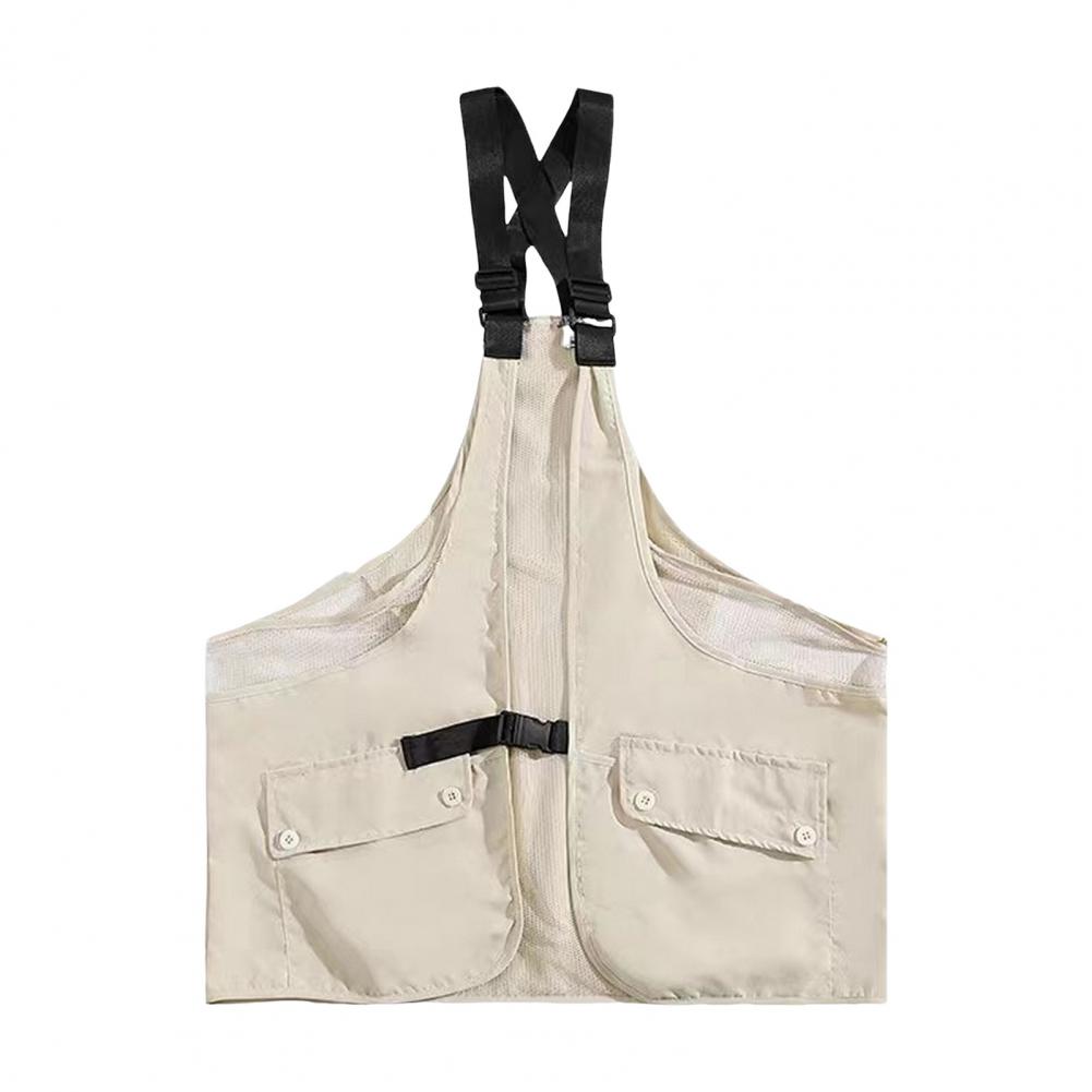 Chest Bag Vest Hip-Hop Style Adjustable Straps Design Multi Big Pockets Men Waistcoat Street Style Unisex Sports Vest Streetwear