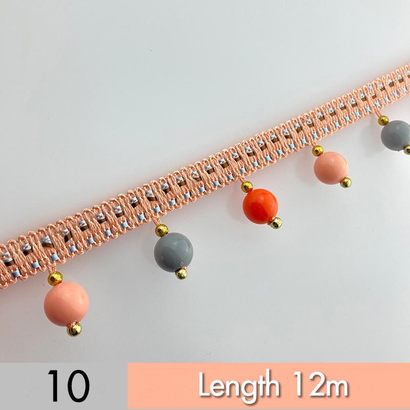 12M Curtain Beaded Tassel Lace Trim Cheap DIY Curtain Sewing Tassel Pompom Ball Edge Fringe Upholstery Decor Accessories