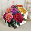 Floral Mandala Artwork Portable Automatic Umbrella Sturdy 8-Rib Shaft Lightweight Durable Everyday Carry Umbrella Compact Folding Umbrella