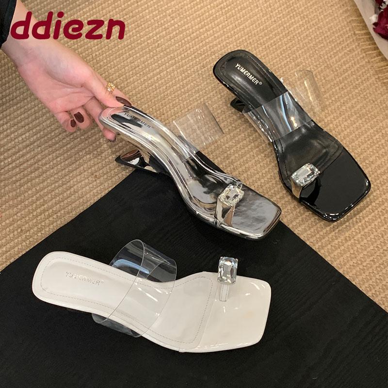 Fashion 2025 New Ladies Wedges Heels Pumps Slides Shoes Female Slip On Footwear Fashion Shallow Women Heeled Sandals Crystal Shoes