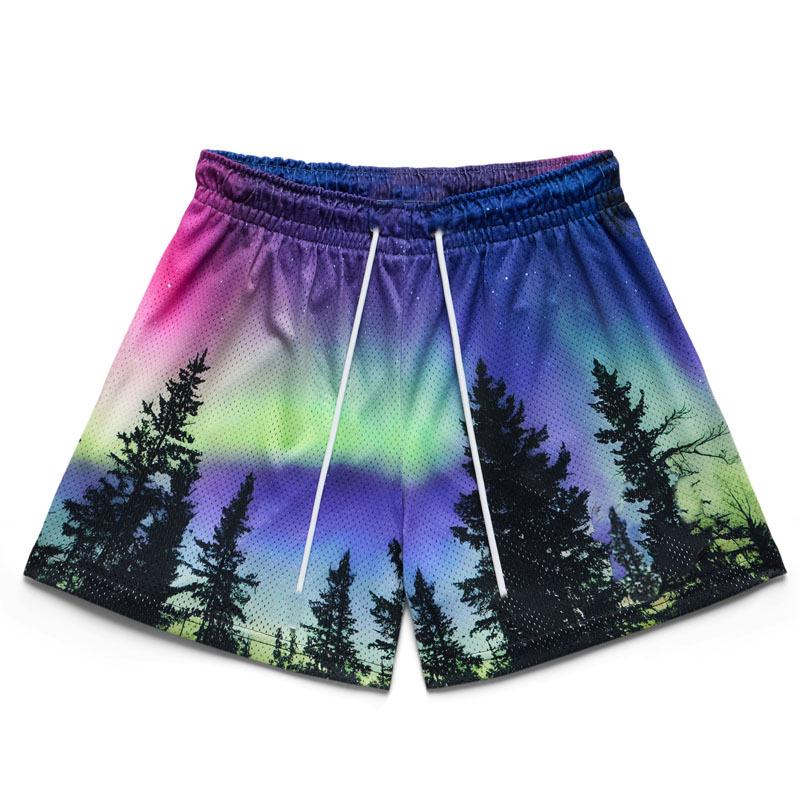 Unisex Amerikanische Mesh Atmungsaktive Sporthose - Lässig, Fitness, Laufen, Training, Lockerer Schnitt, Oberhalb des Knies