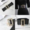 Ou Meifeng Square Buckle Waist Belt Womens Cummerbund Accessories Clothing