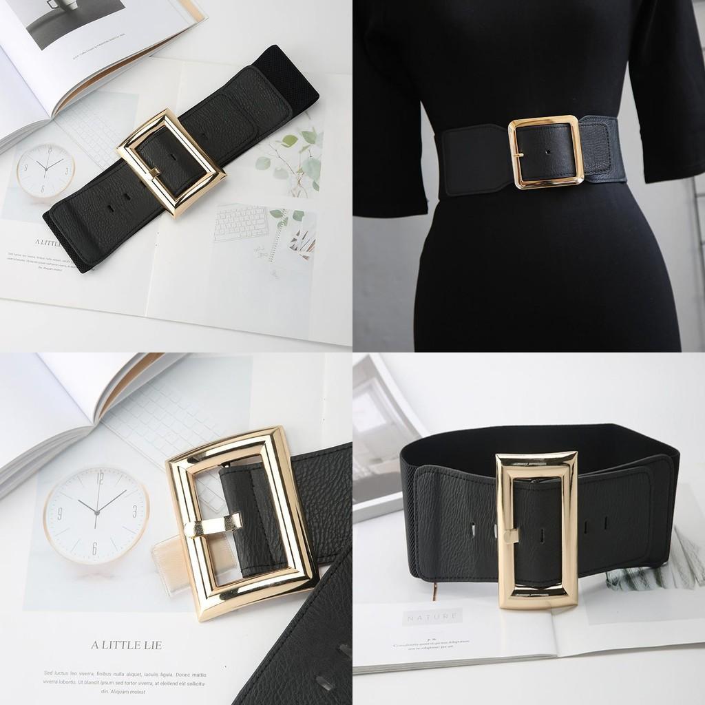 Ou Meifeng Square Buckle Waist Belt Womens Cummerbund Accessories Clothing