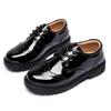 Scarpe nere in pelle da ragazzo - Suola morbida, Stile britannico, Antiscivolo, Perfette per la primavera e l'autunno