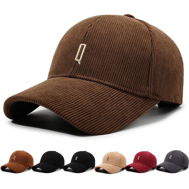 Autumn Winter Corduroy Baseball Cap Women Retro Cap Men Outdoor Hard Top Cap
