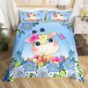 Cartoon-Tier-Bettbezug-Set Zoo Sikahirsch Mikrofaser Rosa Blumig Bettwäsche Einzelbett Twin Für Mädchen Jungen