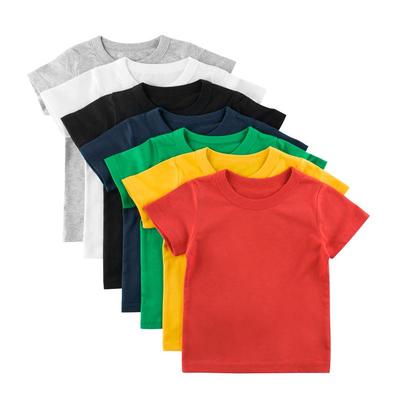 T-shirt à manches courtes de couleur unie pour enfants