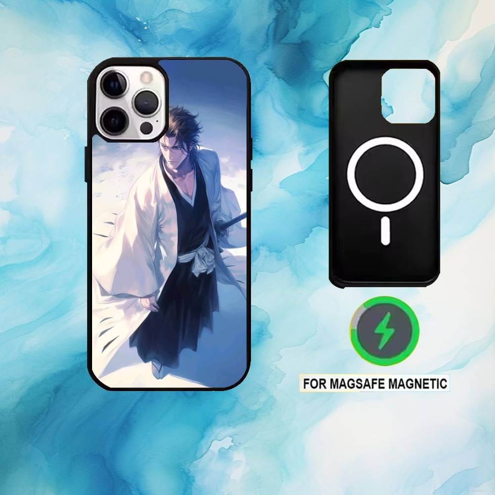 B-Bleach Anime Aizen Phone Case For iPhone17,16,15,14,13,12,11 Plus,Pro Max Magnetic For Magsafe Wireless Charging