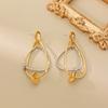 925 Silver Needle Exaggerated Irregular Geometric Personality Unique Design Temperament Dual Color Fashionable Simple High-end Earrings