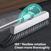 Broom Dustpan Set with Built-in Comb Teeth Adjustable Long Handle 180 Degree Rotating Broom Head Broom Dustpan Kit
