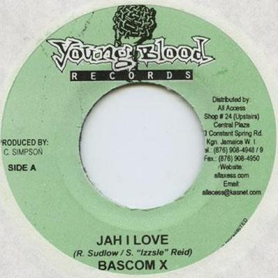 7inch Record BASCOM X - Jah I Love You Young Blood 2005 Jamaica Reggae, Ska & Dub