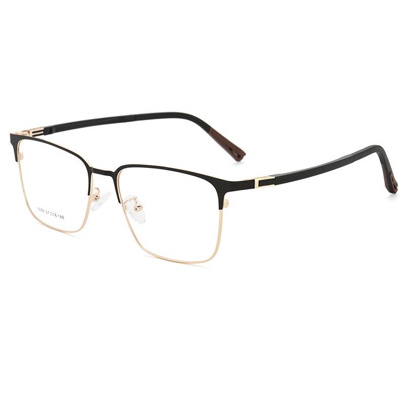 Men s Eyebrow-Rimmed Half-Frame Myopia Glasses with Anti-Blue Light Lenses