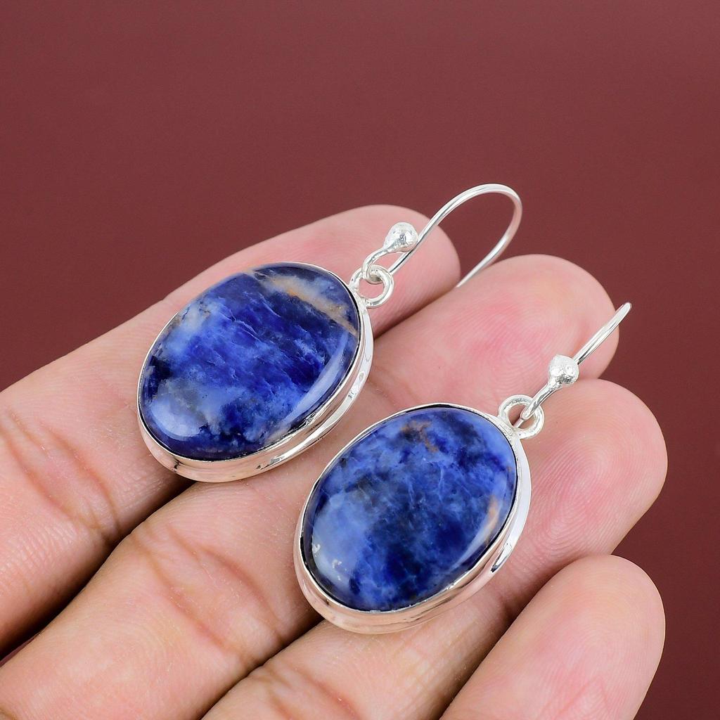 Sodalite Earring Awesome Gemstone Jewelry Decent Earrings 925 Sterling Silver Earring Sodalite Jewelry Handmade Earring  Gifts For Mother
