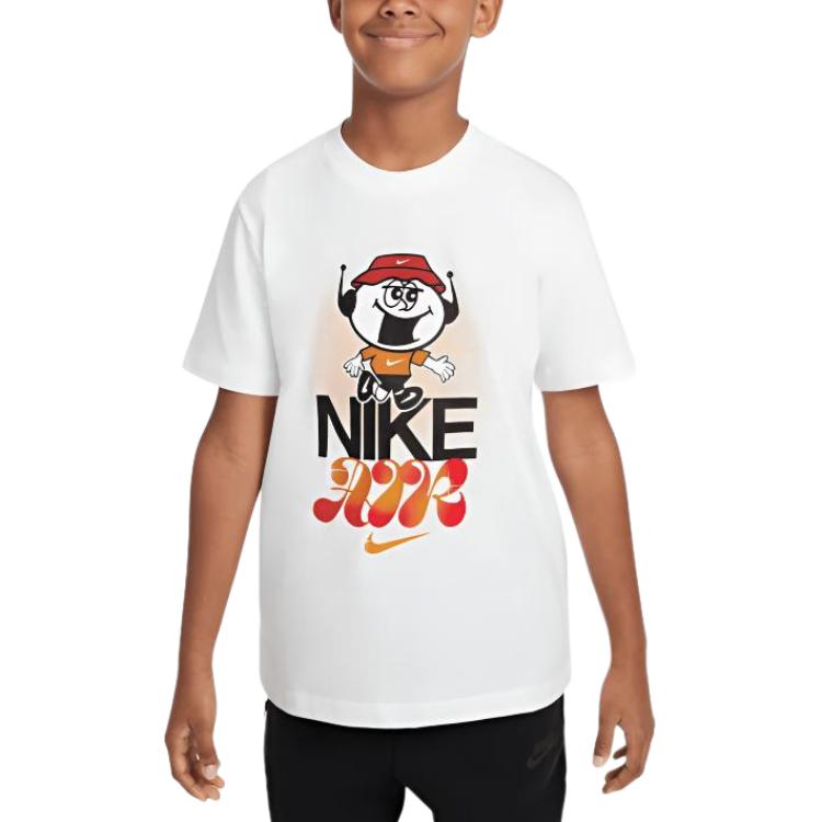 Nike T-Shirt FW25 Round Neck Breathable Fashion Versatile Short Sleeve Kids Tops HV5209-100