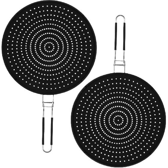 2Pcs Mesh Splatter Screen Silicone Frying Pan Screen Effective Pan Splatter Guard Easy To Clean Oil Splatter Screen Safe Reliable Splatter Screen