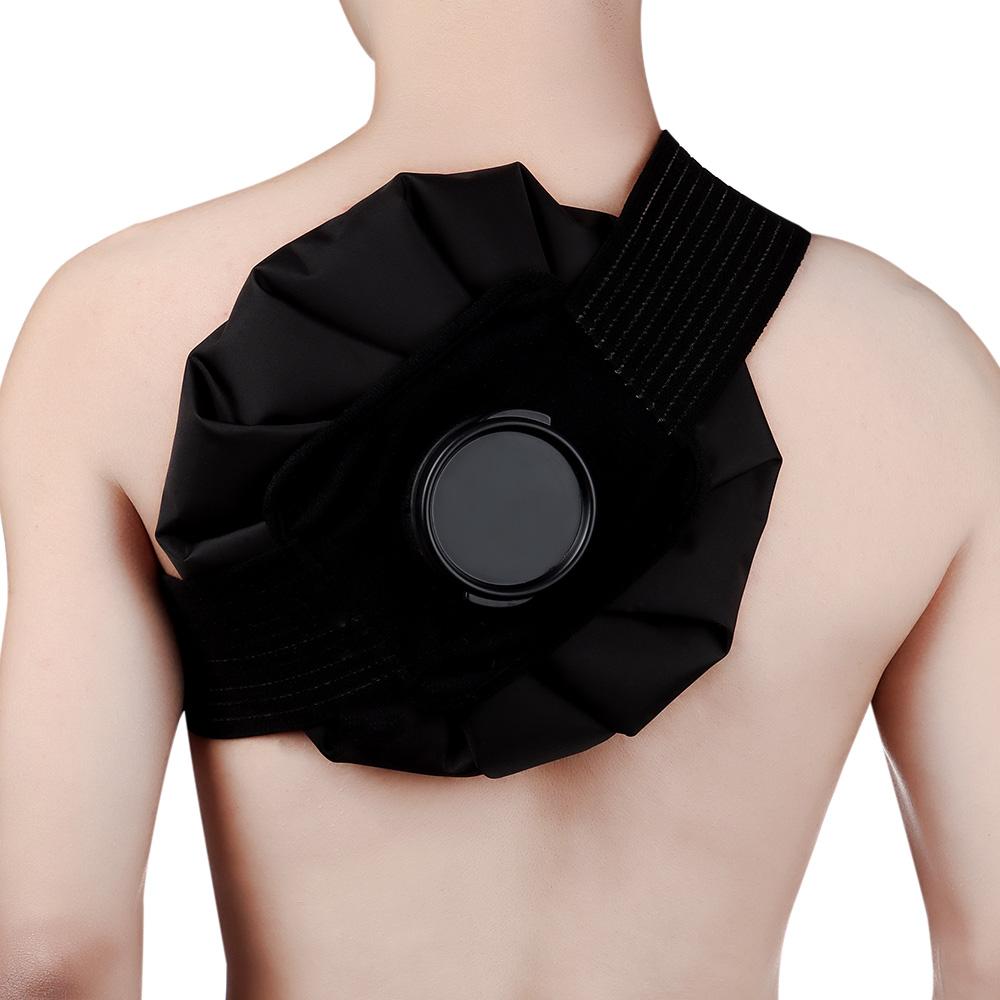 Cool Black Ice Pack Reusable Cooler Bag Breathable Material Hot & Cold Therapy Pain Relief for Knee Head Leg Injury Care Supply
