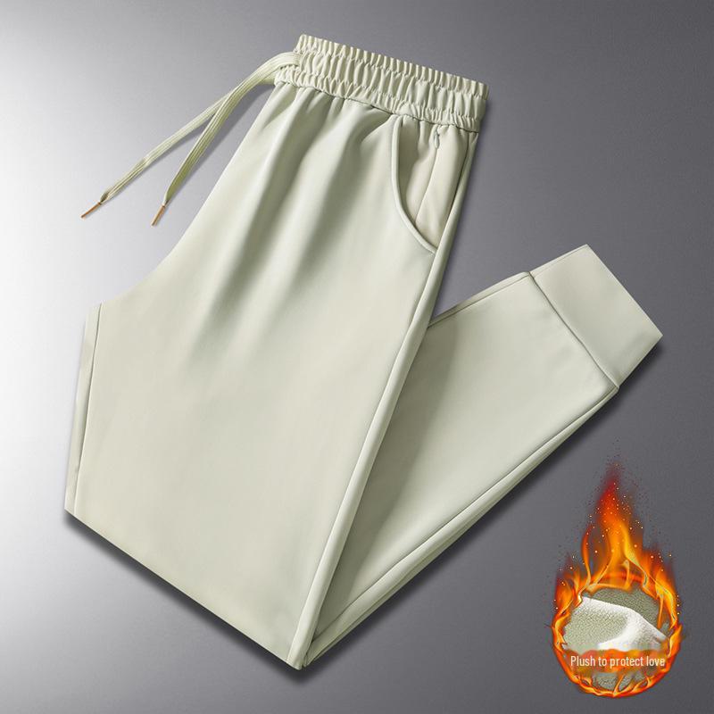 

Мужские теплые ветро- и водонепроницаемые спортивные брюки с бархатной подкладкой и двойными карманами XL