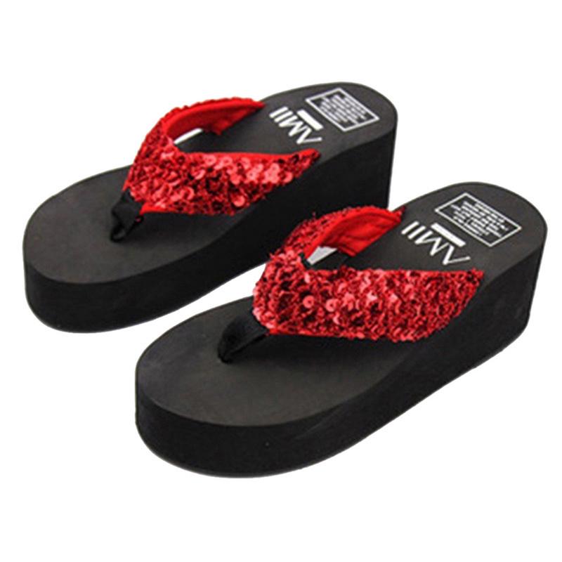 High Heels Slippers Summer Shoes For Women Comfortable Simple Solid Color Women Sandals Platform Slippers