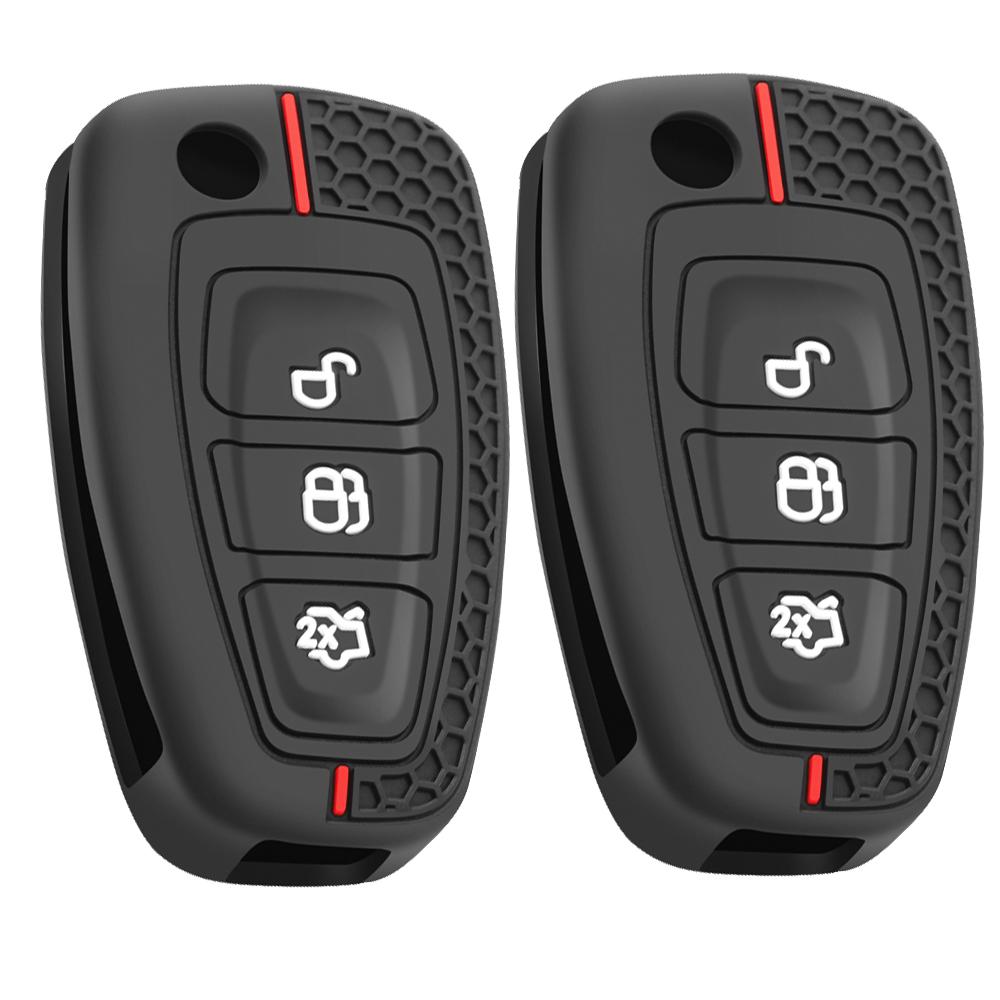 3 Button Silicone Car Remote Key Fob Cover Case For Ford Ranger C-Max S-Max Focus Mk3 Galaxy Mondeo Transit Tourneo Custom