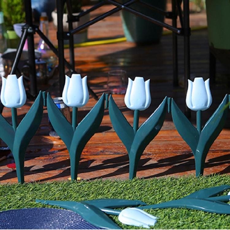 Decorative Tulips Flower Design Fence PVC Garden Fence for Interlocking of Yard and Pathway Borders Gardening Supply